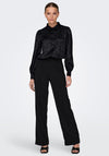 JDY Diffi Satin Zebra Print Blouse, Black