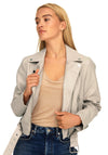 JDY Faux Leather Biker Jacket, Chateau Gray