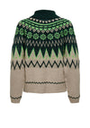 JDY Freya Fair Isle Knitted Sweater, Grass Green