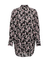 JDY Barbara Abstract Printed Long Shirt, Black & Destroyed