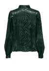 JDY Diffi Satin Zebra Print Blouse, Scarab Green