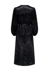 JDY Diffi Print Satin Wrap Maxi Dress, Black