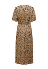 JDY Appa Leopard Print V-Neck Maxi Shirt Dress, Toasted Coconut
