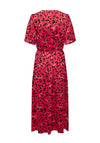 JDY Appa Leopard Print V-Neck Maxi Shirt Dress, Bittersweet