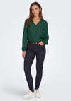 JDY Appa V-Neck Blouse, Scarab Green