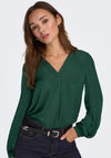 JDY Appa V-Neck Blouse, Scarab Green