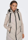 JDY Skylar Padded Long Gilet, Chateau Gray