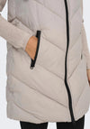 JDY Skylar Padded Long Gilet, Chateau Gray