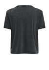 JDY Elina Sparkly Rose Print Tee, Black