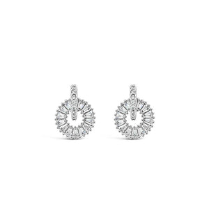 Absolute CZ Wheel Earrings, Silver