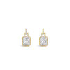 Absolute CZ Cushion Earrings, Gold