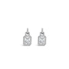 Absolute CZ Cushion Earrings, Silver