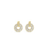 Absolute CZ Wheel Stud Earrings, Gold