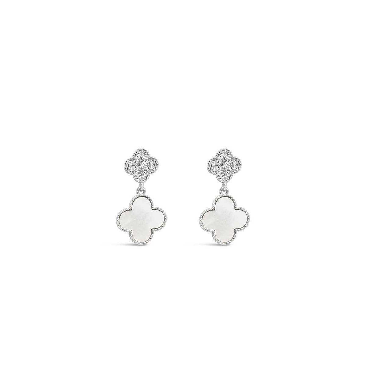 Absolute Floral Drop Earrings, Silver