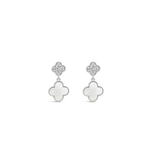 Absolute Floral Drop Earrings, Silver