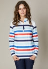 Jessica Graaf Striped Half Zip Sweatshirt, Navy