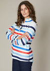 Jessica Graaf Striped Half Zip Sweatshirt, Navy