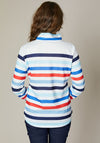 Jessica Graaf Striped Half Zip Sweatshirt, Navy
