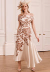 John Charles Floral Off Shoulder Asymmetric Dress, Brown