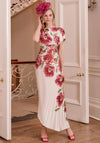 John Charles Floral Pleated Asymmetric Dress, Pink