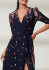 Jolie Moi Elkana Mirrored Floral Mesh Maxi Dress, Navy Multi