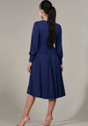 Jolie Moi Long Sleeve Soft Silky Jersey Knee Length Dress, Navy
