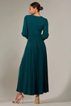 Jolie Moi Long Sleeve Soft Silky Jersey Maxi Dress, Green