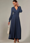 Jolie Moi Long Sleeve Super Soft Jersey Maxi Dress, Steel Blue