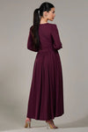 Jolie Moi Long Sleeve Soft Silky Jersey Maxi Dress, Purple