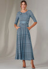 Jolie Moi Enya Geo Jersey Midaxi Dress, Blue