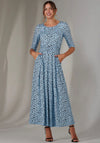 Jolie Moi Enya Spot Jersey Midaxi Dress, Blue