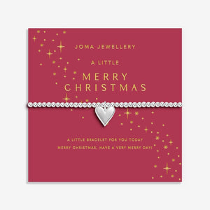 Joma Jewellery Adults Stocking Merry Christmas Bracelet Gift Set, Silver