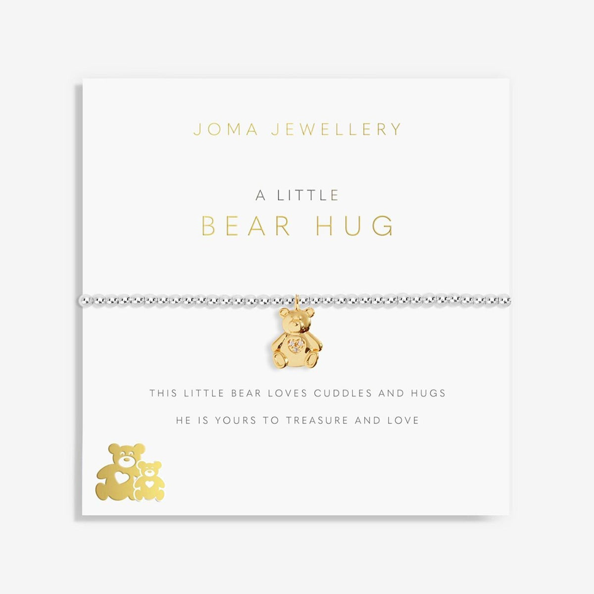 Joma Jewellery Kids’ Bear Hug Bracelet, Silver