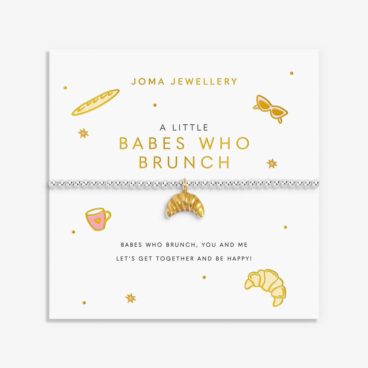 Joma Jewellery Babes Who Brunch Bracelet, Silver