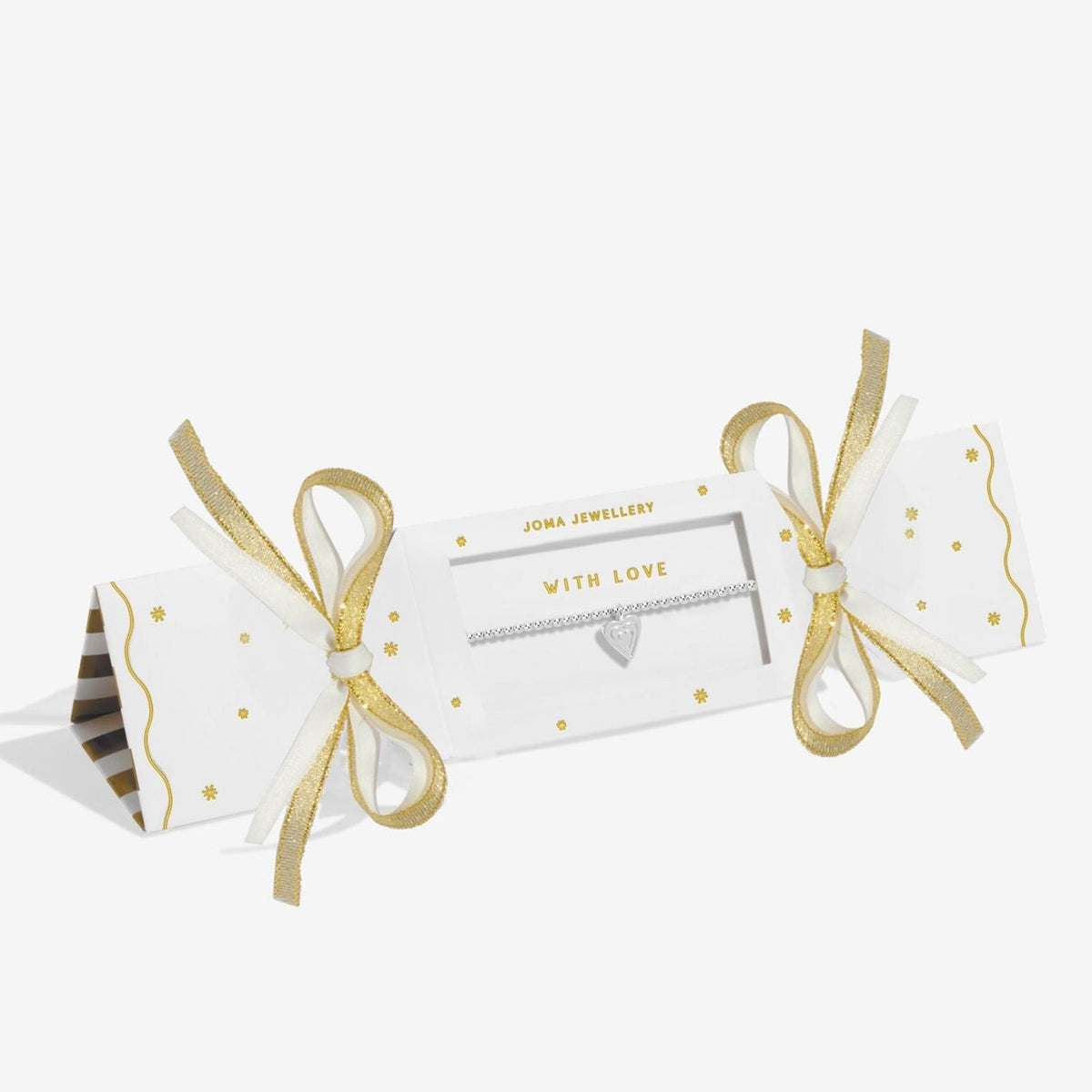 Joma Jewellery Christmas Cracker With Love Bracelet, Silver