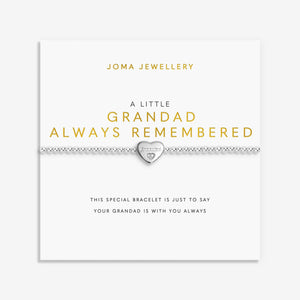 Joma Jewellery Grandad Always Remembered Bracelet, Silver