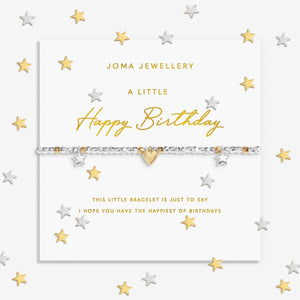 Joma Jewellery Happy Birthday Bracelet, Silver & Gold