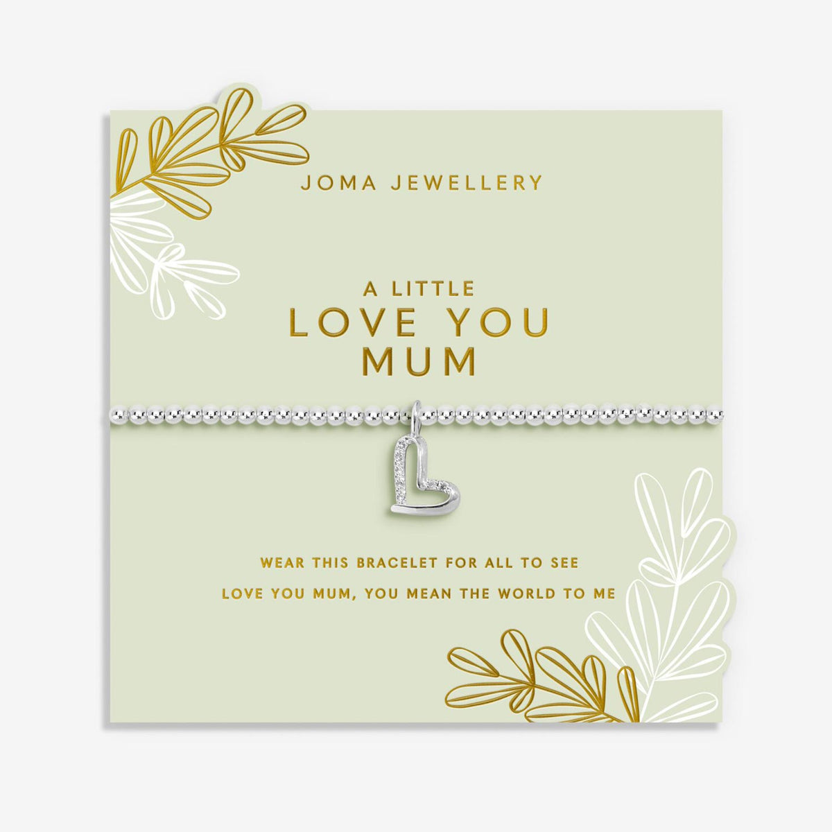 Joma Jewellery Love You Mum Bracelet, Silver