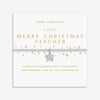 Joma Jewellery Merry Christmas Teacher Bracelet, Silver