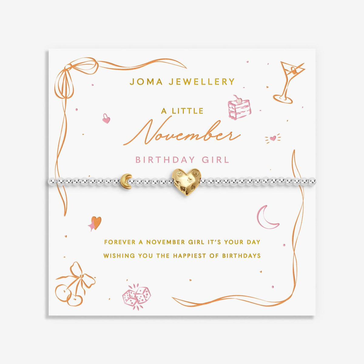 Joma Jewellery November Bracelet, Silver & Gold