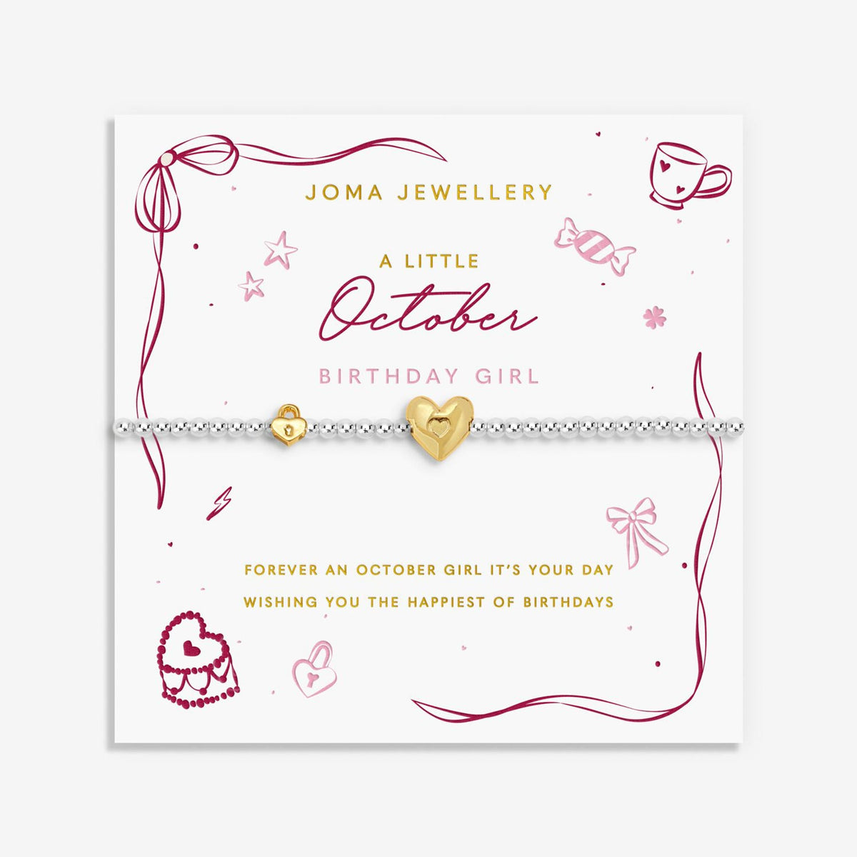 Joma Jewellery October Bracelet, Silver & Gold
