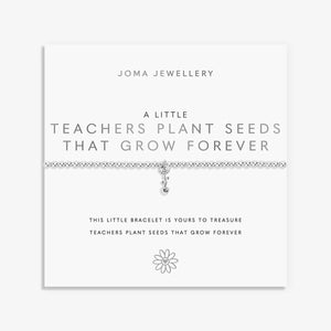Joma Jewellery Teachers Plant Seeds That Grow Forever Bracelet, Silver