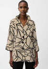 Joseph Ribkoff Seersucker Abstract Print Trapeze Jacket, Beige & Black