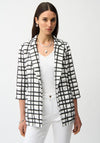 Joseph Ribkoff Collared Checkered Blazer, Black and White