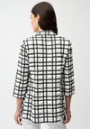 Joseph Ribkoff Collared Checkered Blazer, Black and White