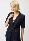 Joseph Ribkoff Denim Short Sleeve Blazer, Dark Blue