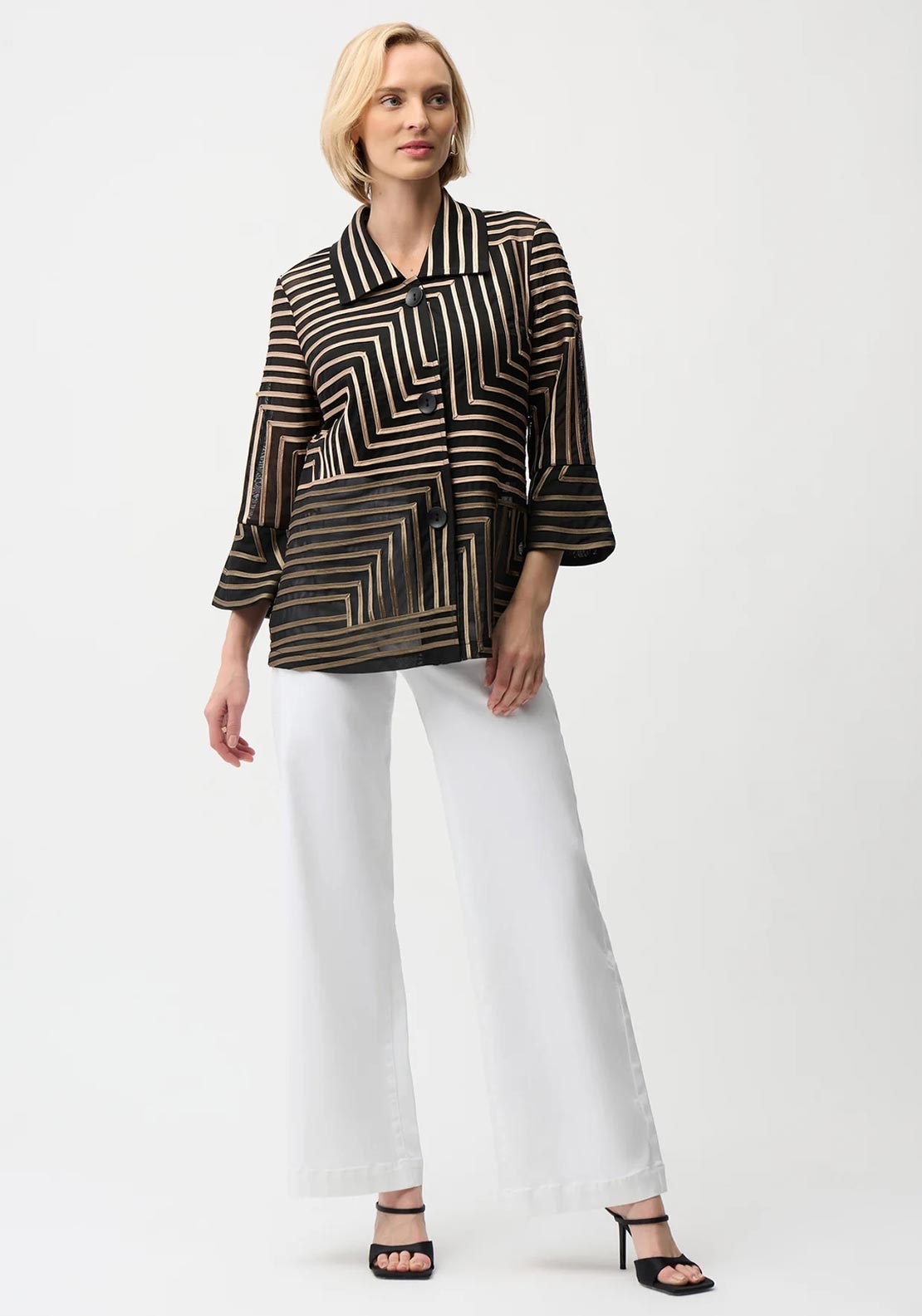 Joseph Ribkoff Textured Sheer Jacket, Gold