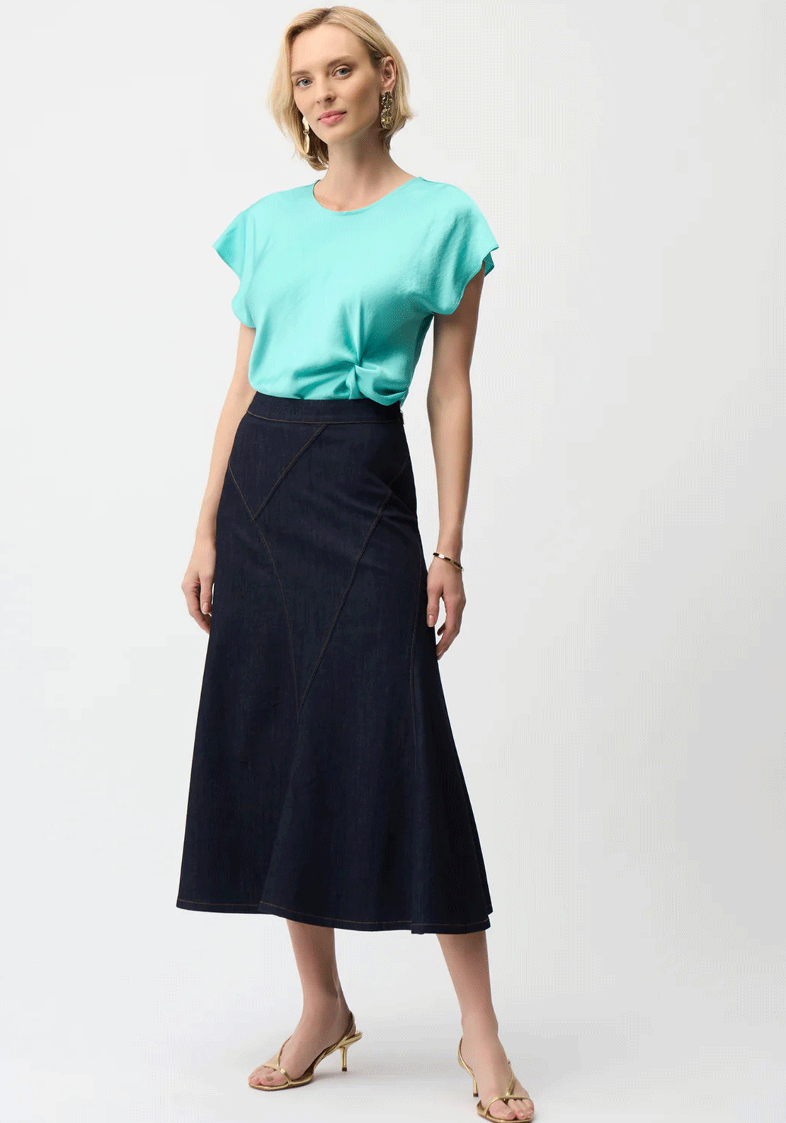 Joseph Ribkoff Flare Skirt, Dark Denim