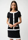 Joseph Ribkoff Sheath With Gold Buttons, Navy