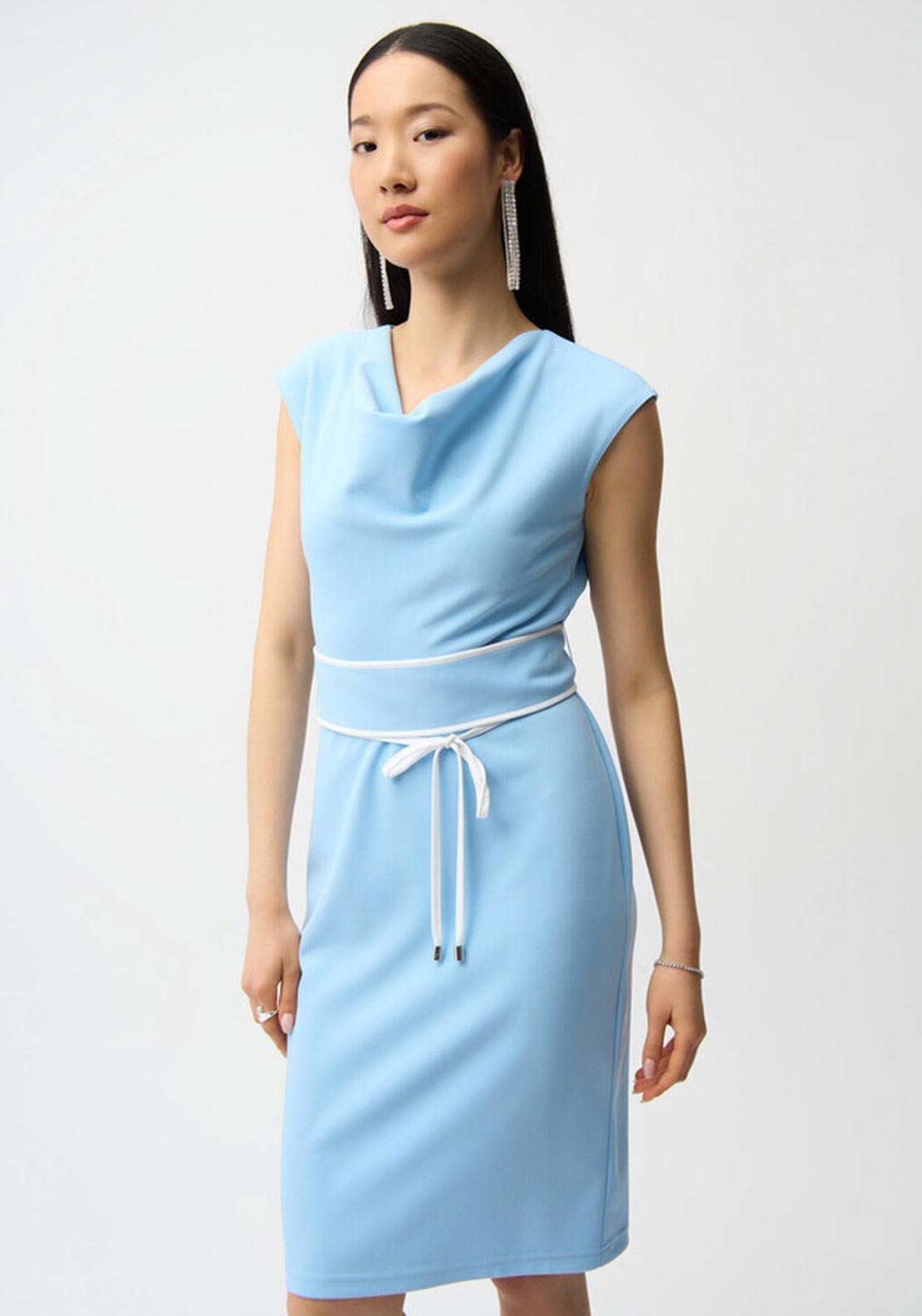 Joseph Ribkoff Scuba Crepe Sheath Dress, Blue - McElhinneys